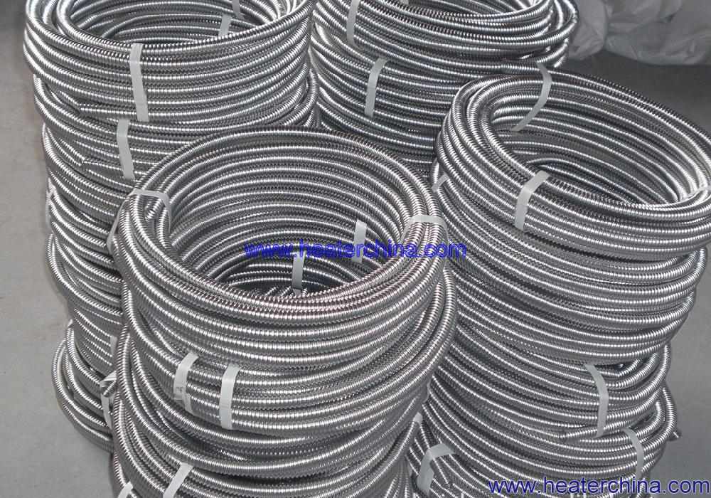 Stainless steel corrugated hose for cartridge heater