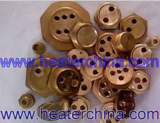 Brass flange for tubular heater heating element copper heaters